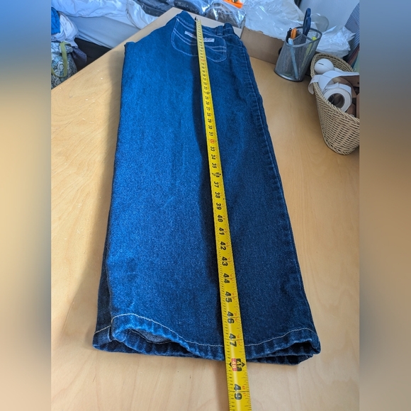 VINTAGE Y2K Boxy Jeans 40x32 100% Cotton Loose Fit Baggy Style - Picture 10 of 12